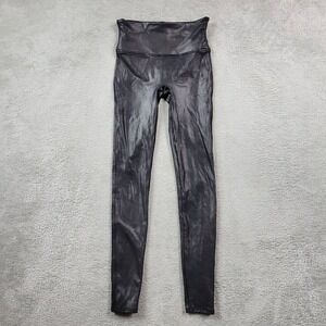 Spanx Faux‎ Leather Moto Leggings Small Black Stretch High Rise Shapewear Pants